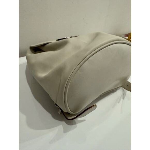 Salvatore Ferragamo Leather Small School Drawstring Backpack White / Silver - Picture 8 of 15